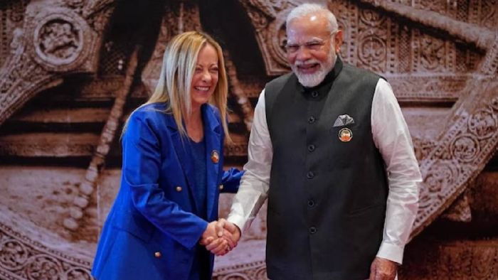 জর্জিয়া মেলোনি-প্রধানমন্ত্রী নরেন্দ্র মোদী
