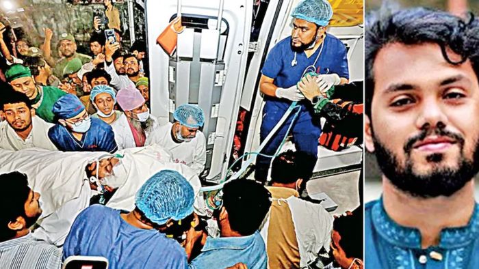 রিকশায় বসে থাকার সময় একটি মোটরবাইকে দু’জন এসে খুব কাছ থেকে হাদির মাথায় গুলি চালায়।