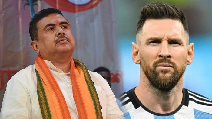 শুভেন্দু অধিকারী ও লিওনেল মেসি