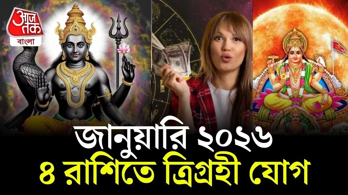 নতুন বছরের শুরুতেই বড় খবর! ত্রিগ্রহী যোগে ৪ রাশির ‘গোল্ডেন টাইম’ শুরু 