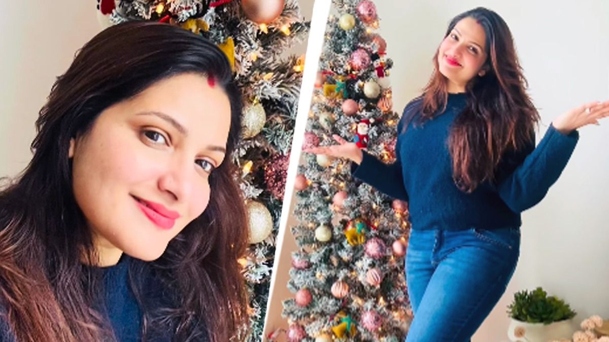 সিঁথিতে রয়েছে সিঁদুর, বিদেশে বড়দিন উদযাপনে নববধূ তনুশ্রী 