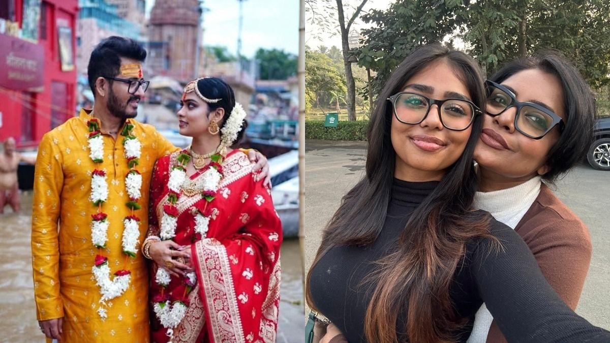 হিরণ ও ঋতিকা গিরি (বাঁ দিকে), অনিন্দিতা ও নিয়াসা (ডান দিকে)