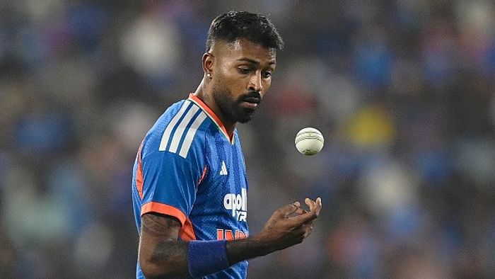 এই ফ্রেমে ভারতের তারকা অলরাউন্ডার হার্দিক পান্ডিয়া। (গেটি)