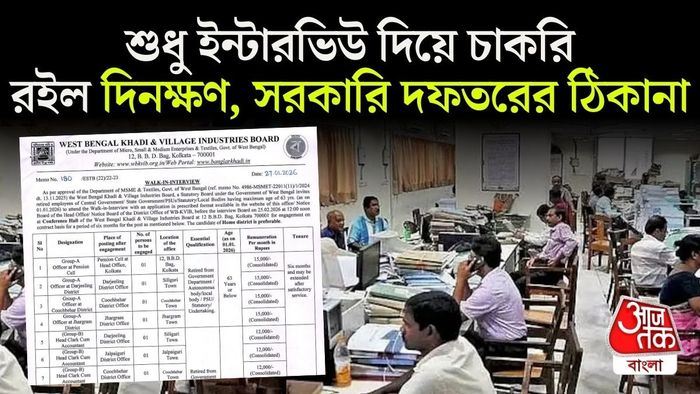 অ্যাকাউন্ট্যান্ট, ক্লার্ক ও অফিসার-সহ বিভিন্ন প্রশাসনিক পদ রয়েছে এই তালিকায়।