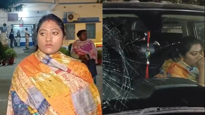বিজেপি বিধায়কের স্ত্রীর গাড়িতে হামলা।-ফাইল ছবি