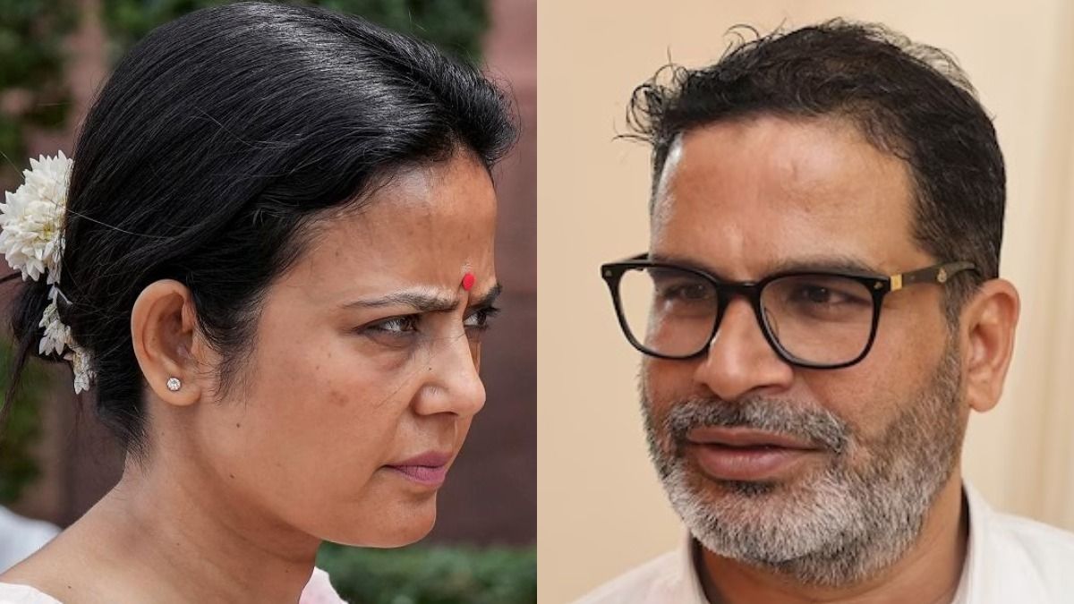 মহুয়া মৈত্র ও প্রশান্ত কিশোর।-ফাইল ছবি