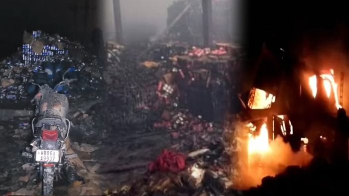 আনন্দপুরে খাবার কারখানায় এখনও জ্বলছে আগুন