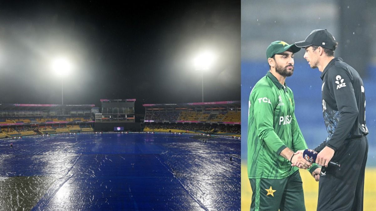 ফ্রেমে পাকিস্তানের অধিনায়ক সালমান আলী আঘা (বাঁয়ে) এবং নিউজিল্যান্ডের অধিনায়ক মিচেল স্যান্টনার। (গেটি)