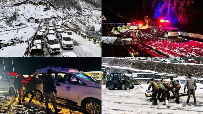 সিকিমে স্নো ফল