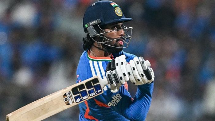 এই ফ্রেমে ভারতের তারকা ব্যাটসম্যান তিলক ভার্মা। (গেটি)