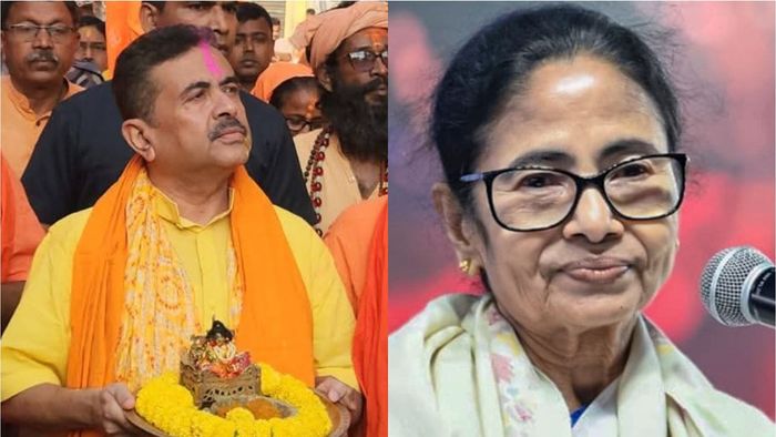 শুভেন্দু অধিকারী ও মমতা বন্দ্যোপাধ্যায়।-ফাইল ছবি