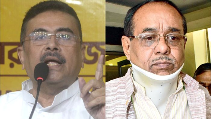 শুভেন্দু অধিকারী ও সুব্রত বক্সী।-ফাইল ছবি