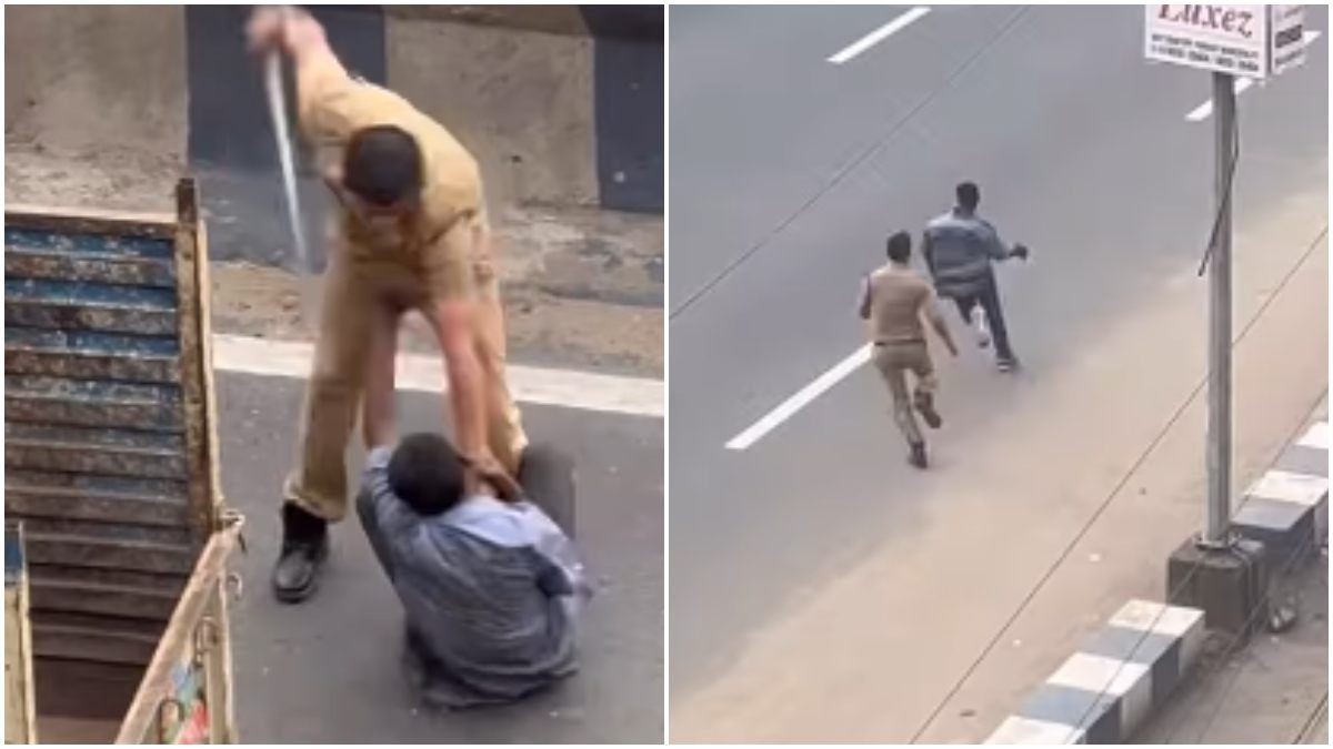 কলকাতা পুলিশের গাড়িতে পাথর, সিনেমার মতো ধাওয়া করে ধরল, ভিডিও VIRAL