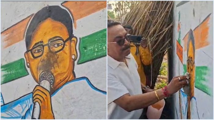 মমতা বন্দ্যোপাধ্যায়ের আঁকা ছবিতে গোবর