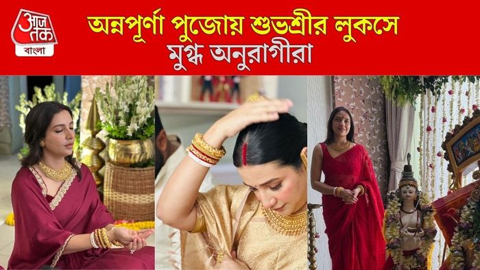 অন্নপূর্ণা পুজোয় শুভশ্রী লুকসে মুগ্ধ ভক্তরা