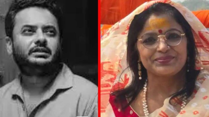 রাহুলের বাড়ির সামনে পাপিয়া