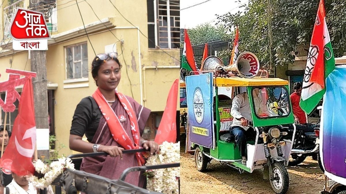 টোটোয় প্রচারে সিপিএম প্রার্থী দীপ্সিতা ধর।-ফাইল ছবি
