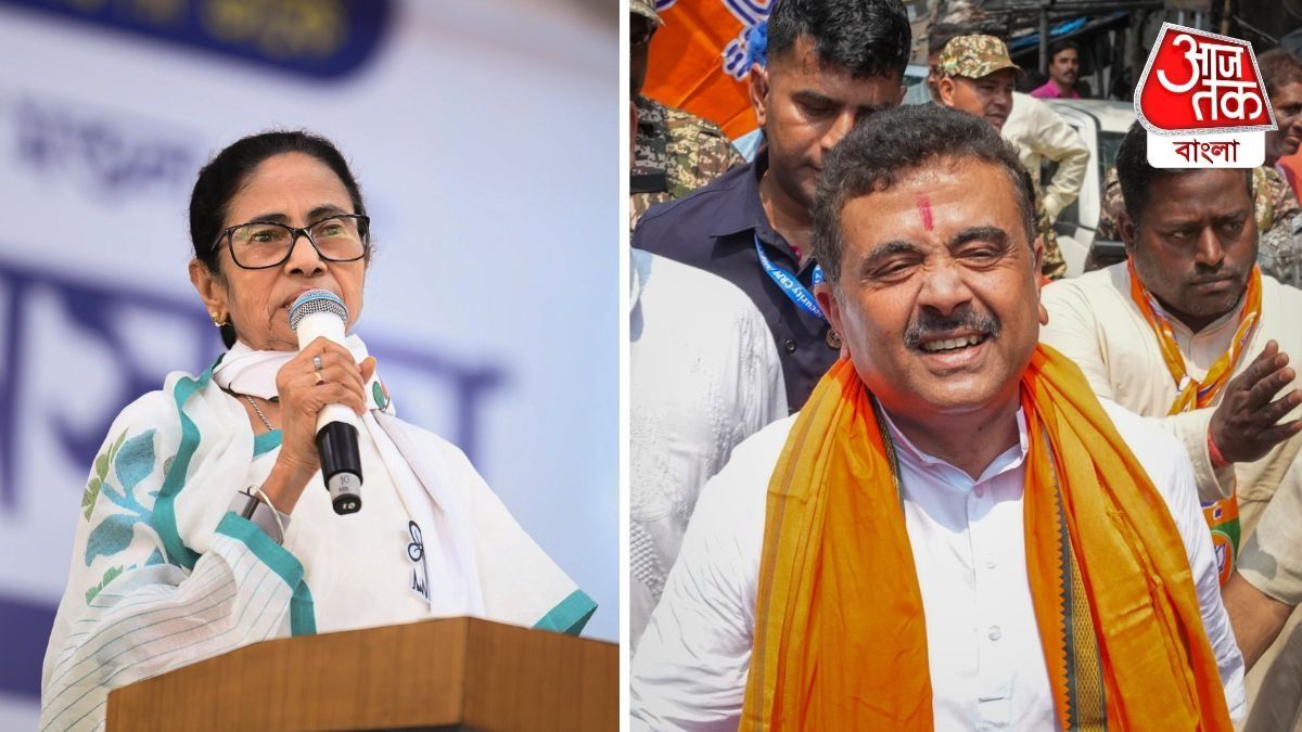 মমতা বন্দ্যোপাধ্যায় ও শুভেন্দু অধিকারী 