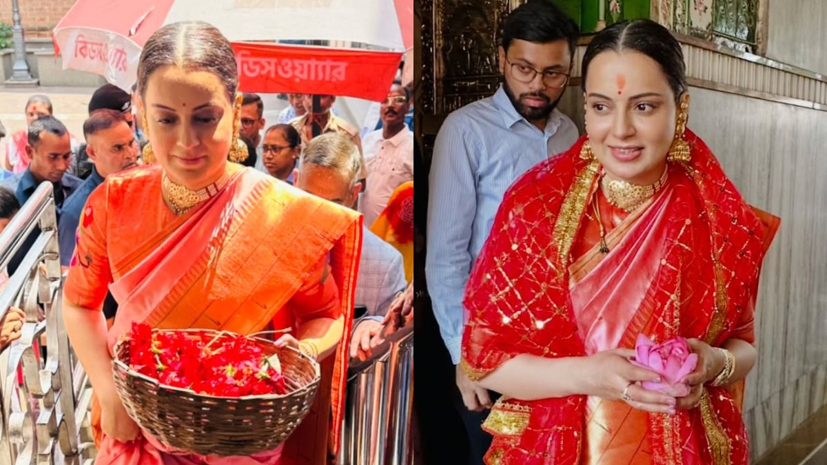 কালীঘাটে কঙ্গনা রানাওয়াত।-ফাইল ছবি