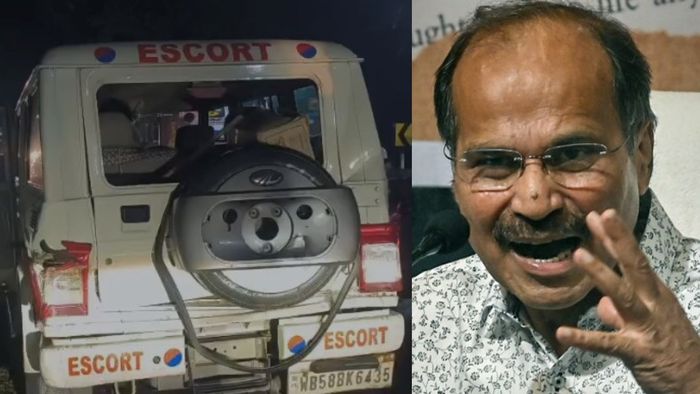 অধীর চৌধুরীর কনভয়ে ট্রাকের ধাক্কা