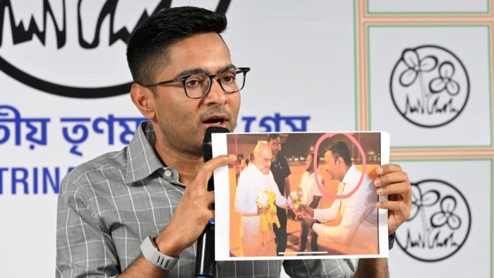 সাংবাদিক সন্মেলনে অভিষেক বন্দ্যোপাধ্যায়।-ফাইল ছবি