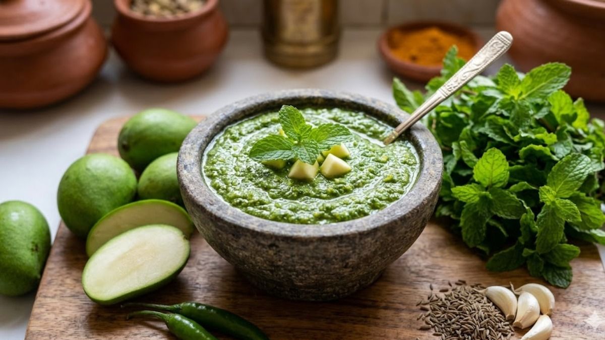 কাঁচা আম ও পুদিনার চাটনি