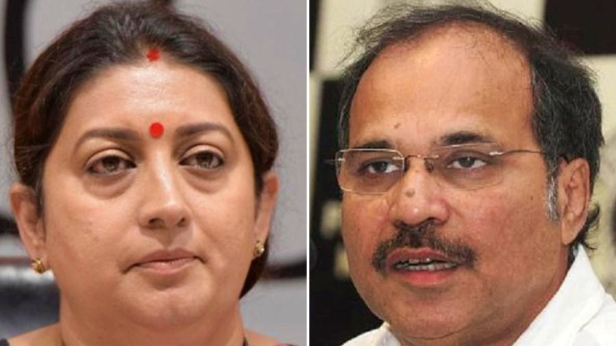 স্মৃতি ইরানি, অধীর চৌধুরী 