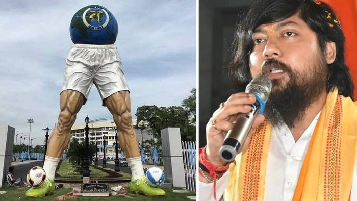 যুবভারতী ক্রীড়াঙ্গনের সেই মূর্তি ও নিশীথ প্রামানিক