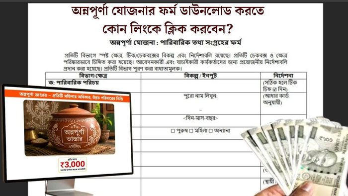 অন্নপূর্ণা যোজনার ফর্ম ডাউনলোড করতে কোন লিংকে ক্লিক করবেন?