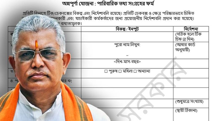 অন্নপূর্ণা ভাণ্ডারের ১২ পাতার ফর্ম