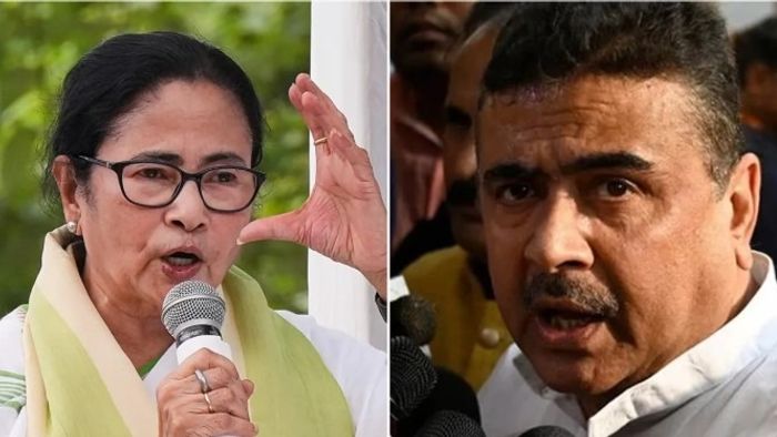 মমতা বন্দ্যোপাধ্যায় ও শুভেন্দু অধিকারী
