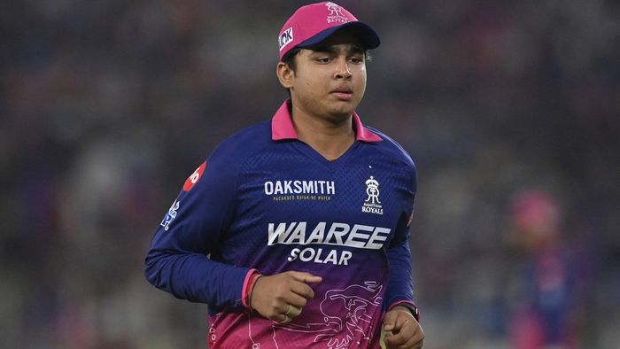 রাজস্থান রয়্যালসের বিস্ফোরক ওপেনার বৈভব সূর্যবংশী ফ্রেমে। (X)