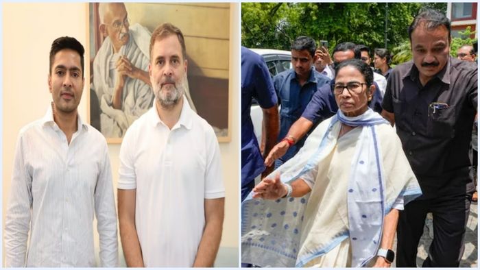 রাহুল গান্ধীর সঙ্গে অভিষেক বন্দ্যোপাধ্যায়, মমতা বন্দ্যোপাধ্যায়