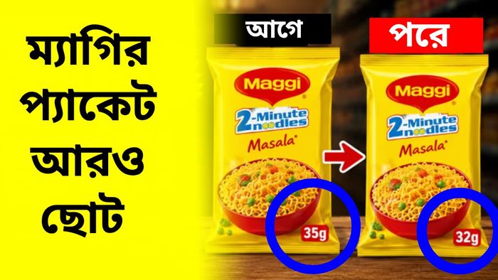 ম্যাগি প্যাকেটের সাইজ কমে গেল