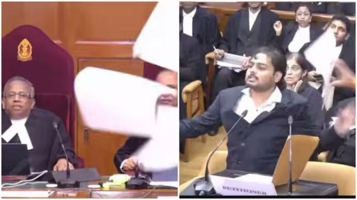 শীর্ষ আদালতের অন্দরে এমন চরম বিশৃঙ্খলা ও বিচারব্যবস্থার অবমাননার ঘটনায় তীব্র চাঞ্চল্য ছড়িয়েছে দিল্লির আইনি মহলে।
