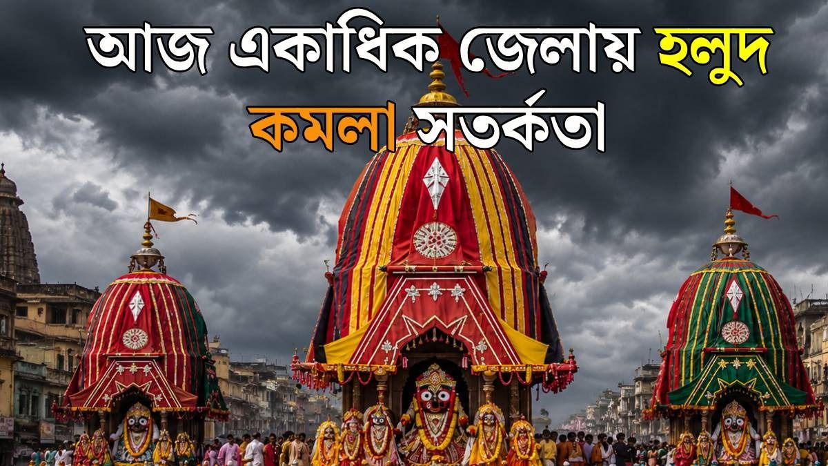 রথের বিকেলেই ভারী বৃষ্টি, সঙ্গে ঝোড়ো হাওয়া, আজ কলকাতা সহ কোন কোন জেলায় দুর্যোগ? 