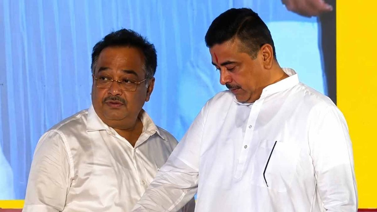 শমীক ভট্টাচার্য ও শুভেন্দু অধিকারী।-ফাইল ছবি