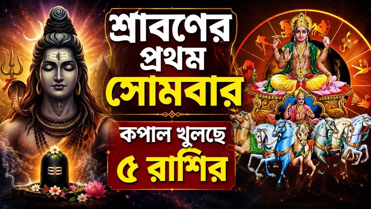  শ্রাবণের প্রথম সোমবার থেকে ভাগ্য বদল, সূর্যের মতো চমকাবে ৫ রাশির ভাগ্য