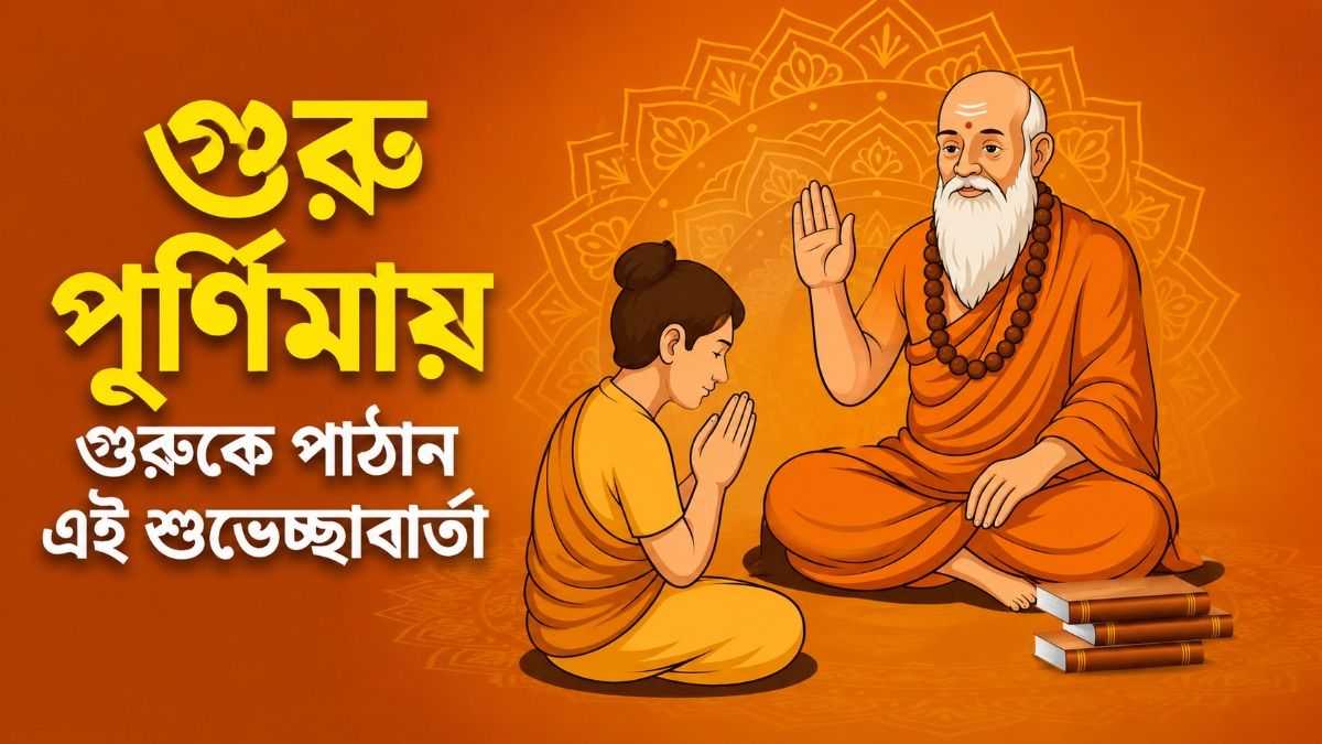 গুরু  পূর্ণিমায় গুরুকে পাঠান এই শুভেচ্ছাবার্তা