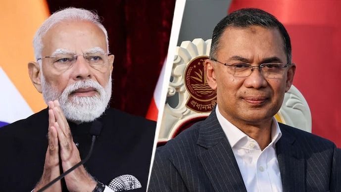 প্রধানমন্ত্রী মোদী ও বাংলাদেশের প্রধানমন্ত্রী তারেক রহমান