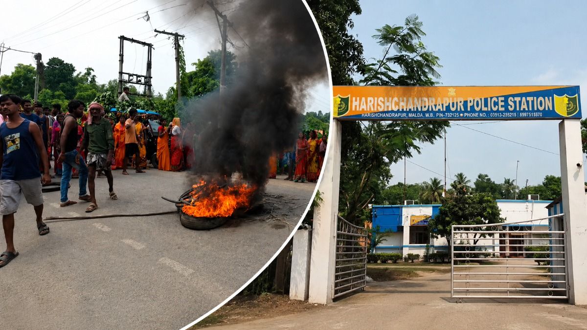 মালদার হরিশচন্দ্রপুরে নৃশংস ঘটনা, প্রতিবাদ স্থানীয়দের 