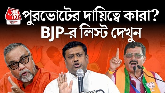 কলকাতায় পুরভোটের দায়িত্ব দেওয়া হল সুকান্ত মজুমদারকে। হাওড়ার দায়িত্বে রাহুল সিনহা।