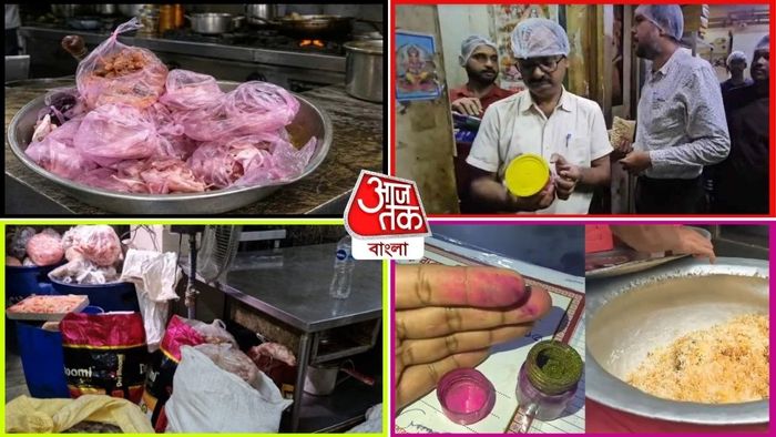 কলকাতা সহ পশ্চিমবঙ্গের বড় রেস্তোরাঁয় পচা মাংস, মিষ্টির দোকানে হোলির রং উদ্ধার