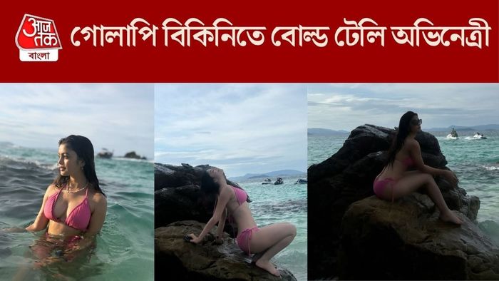 গোলাপি বিকিনিতে বোল্ড টেলি অভিনেত্রী