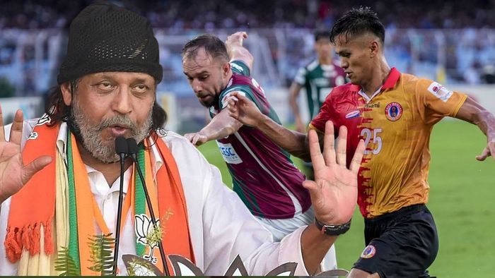 বেঙ্গল ফুটবল অ্যাকাডেমির ঘোষণা মিঠুনের (ছবি: পিটিআই ও ফেসবুক@ Mithun Chakraborty)