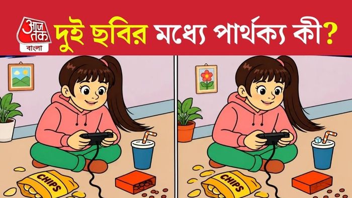 ভাল করে দেখলেই বোঝা যাবে, দু’টি ছবির মধ্যে তিনটি ভুল লুকিয়ে রয়েছে।