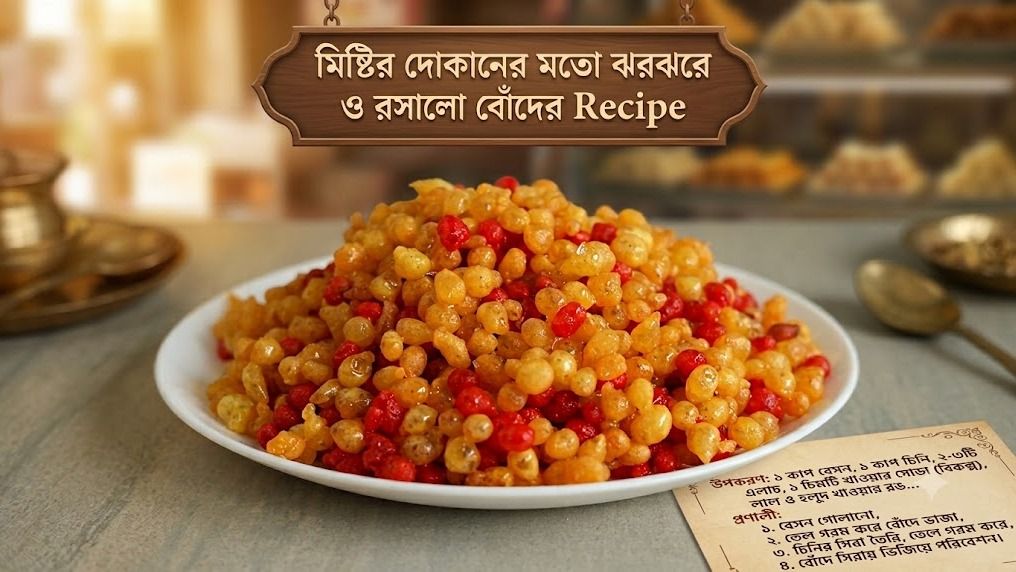মিষ্টির দোকানের মতো ঝরঝরে ও রসালো বোঁদের Recipe