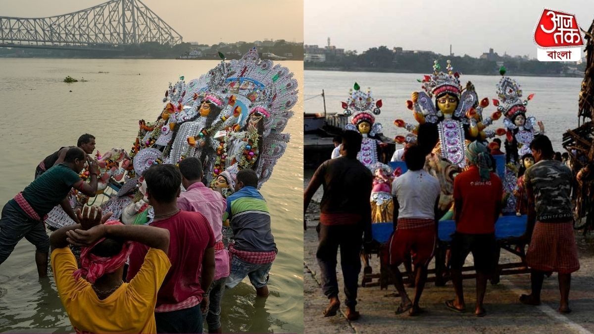 ঘাটে ঘাটে প্রতিমা নিরঞ্জন 