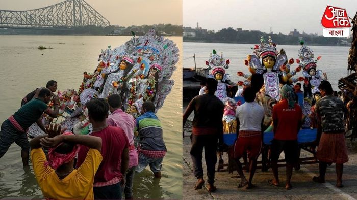 ঘাটে ঘাটে প্রতিমা নিরঞ্জন