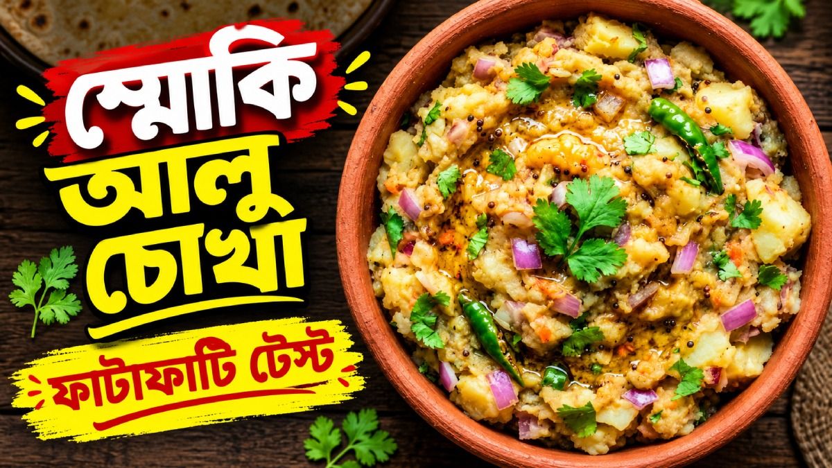 গ্যাসে সেঁকেই বানান লা জবাব পোড়া আলু ভর্তা